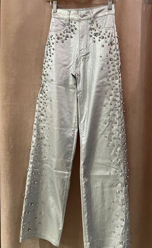 Mm Silver with rhinestone