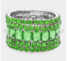 Load image into Gallery viewer, W Emerald cut Round evening bracelet