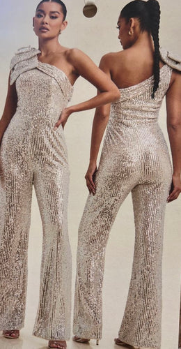L Sequence bow drape jumpsuit