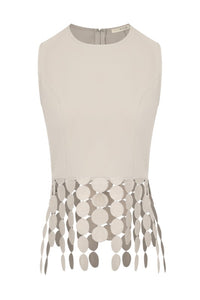 R Arielle sleeveless  top with Trim