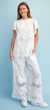 Load image into Gallery viewer, Gg Crochet and embroidery short sleeve top/pants