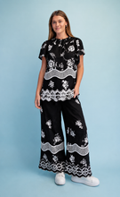 Load image into Gallery viewer, Gg Crochet and embroidery short sleeve top/pants
