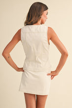 Load image into Gallery viewer, K Stretch  twill zip detail top and low rise  mini skirt