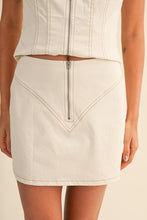 Load image into Gallery viewer, K Stretch  twill zip detail top and low rise  mini skirt