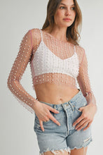 Load image into Gallery viewer, Eb mesh top with pearls