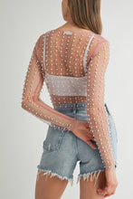 Load image into Gallery viewer, Eb mesh top with pearls