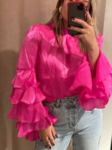 N Fushia ruffles top