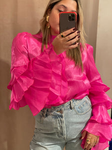 N Fushia ruffles top