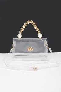 Hd beaded handle  transparent bag