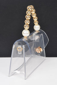 Hd beaded handle  transparent bag