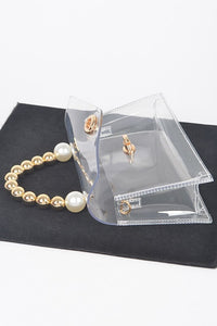 Hd beaded handle  transparent bag