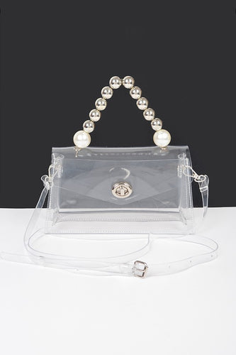 Hd beaded handle  transparent bag
