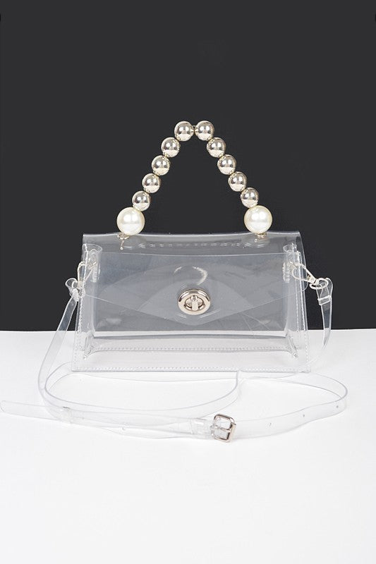 Hd beaded handle  transparent bag