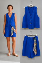 Load image into Gallery viewer, N linen 3pcs vest/bermuda/scarf set