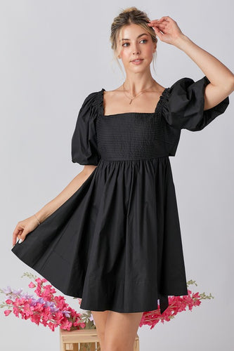 B square neckline A line dress