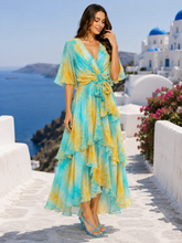 Load image into Gallery viewer, N silk ruffles dress print