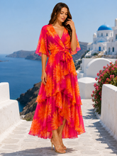 Load image into Gallery viewer, N silk ruffles dress print