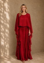 Load image into Gallery viewer, N 2 pcs maxi dress/chiffon cape