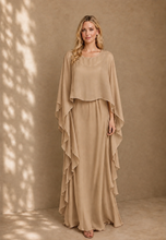 Load image into Gallery viewer, N 2 pcs maxi dress/chiffon cape
