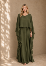 Load image into Gallery viewer, N 2 pcs maxi dress/chiffon cape