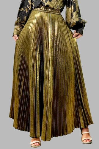 N foil pleats maxi skirt