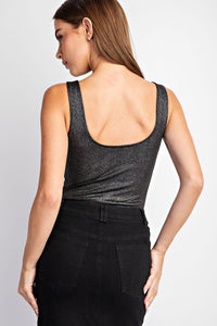 En shimmer Ribbed knit body suit