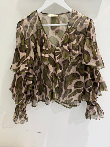 Lc print ruffles top