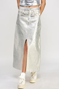 ML Metallic midi skirt