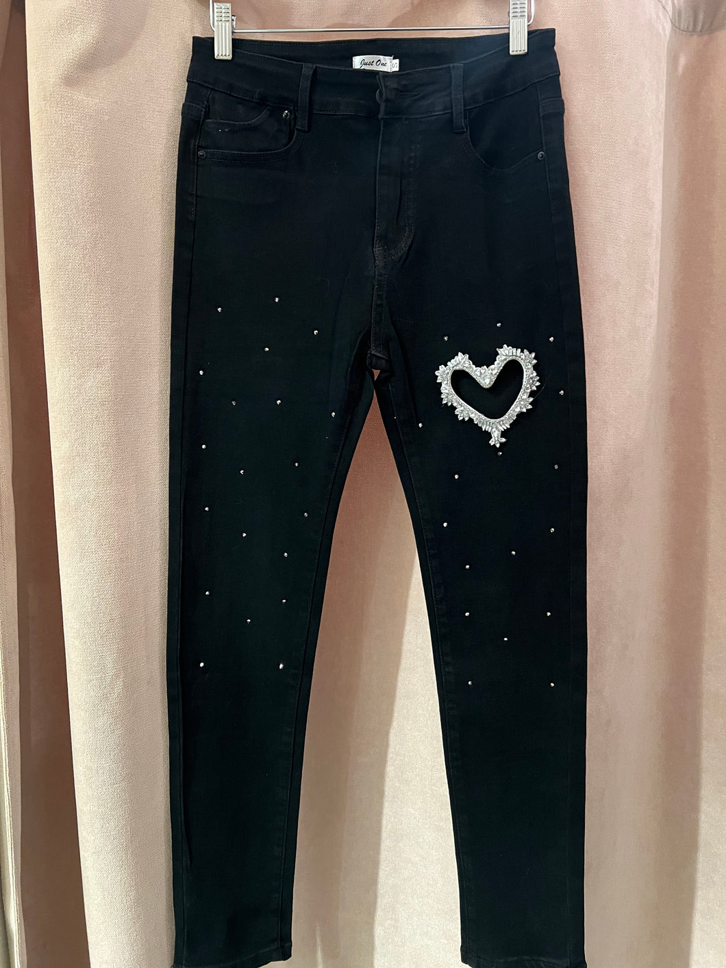 J black jeans with cut out heart