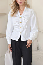 Load image into Gallery viewer, LR white crunch shirt gold bottoms