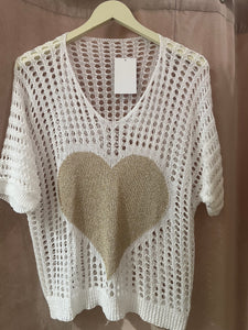 St Crochet metallic heart sweater