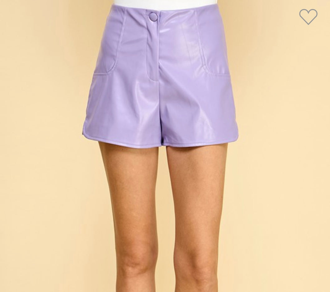 T faux leather shorts