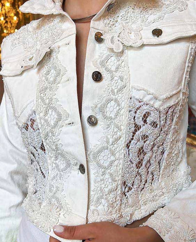 A white jeans jacket