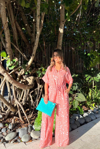 Lc stamp  linen jumpsuit