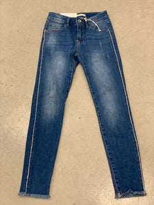 Rhinestone Line Blue Jean