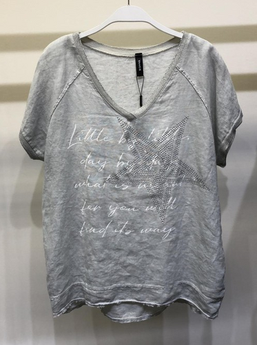 italian grey linen top