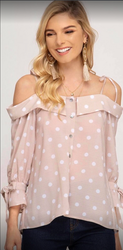 Polka Dot Off Shoulder Top