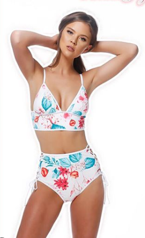 Two-Piece Floral Bathing Suit