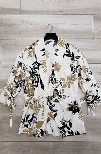 White blazer with leaves