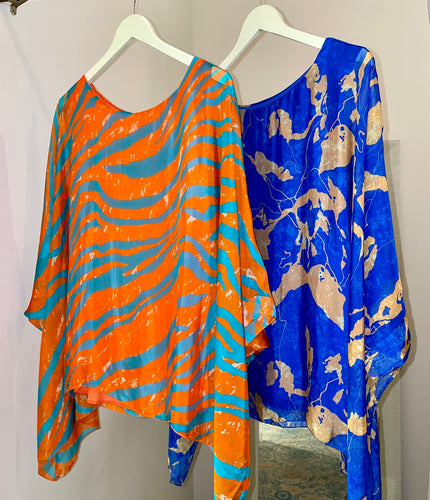 Ob print silk tunic