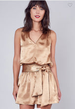 Load image into Gallery viewer, Satin gold mini dress
