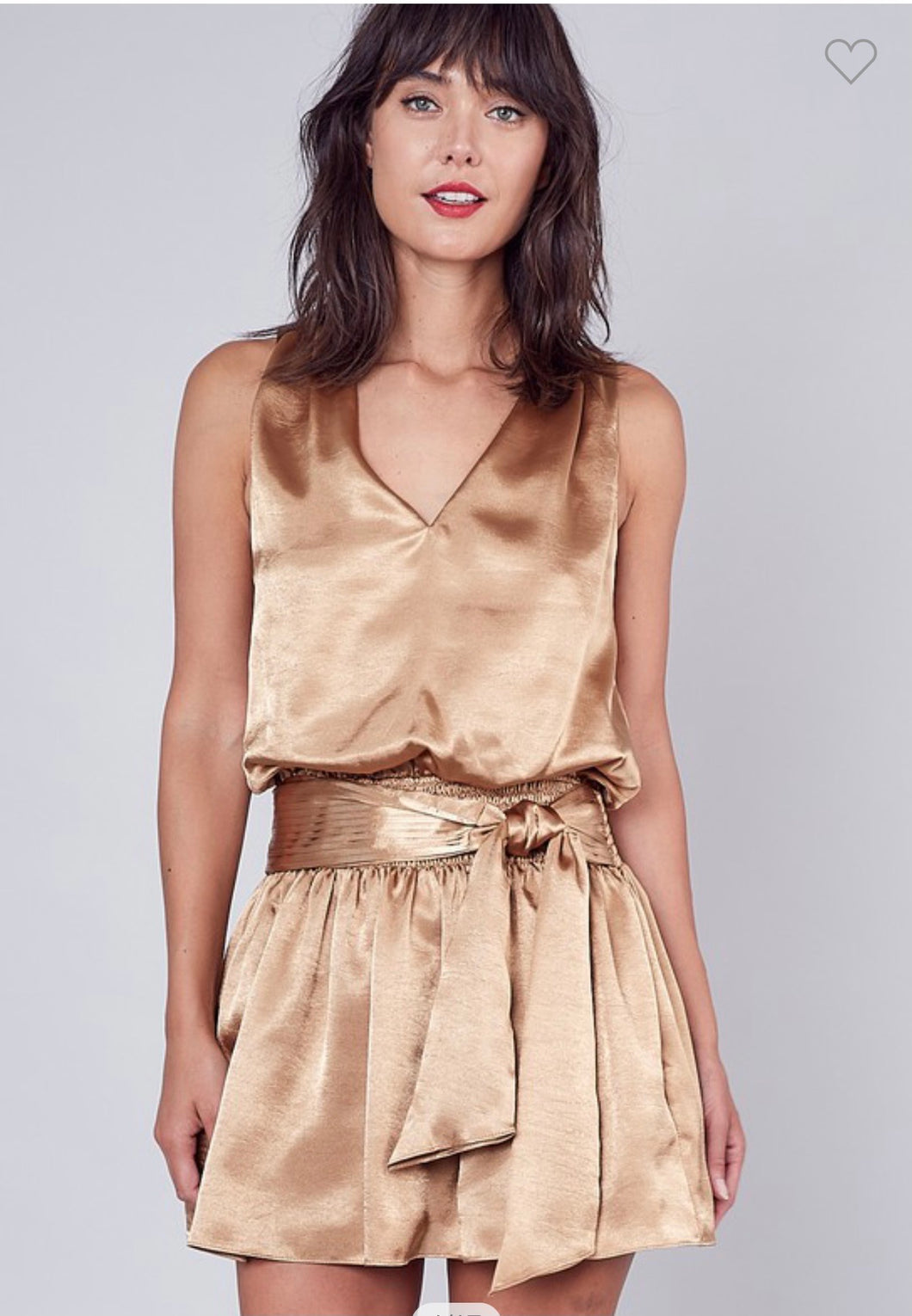 Satin gold mini dress