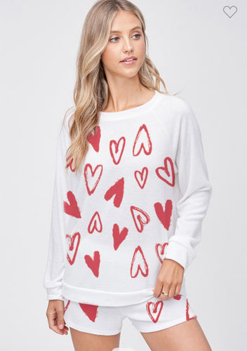 Heart  short loungewear set