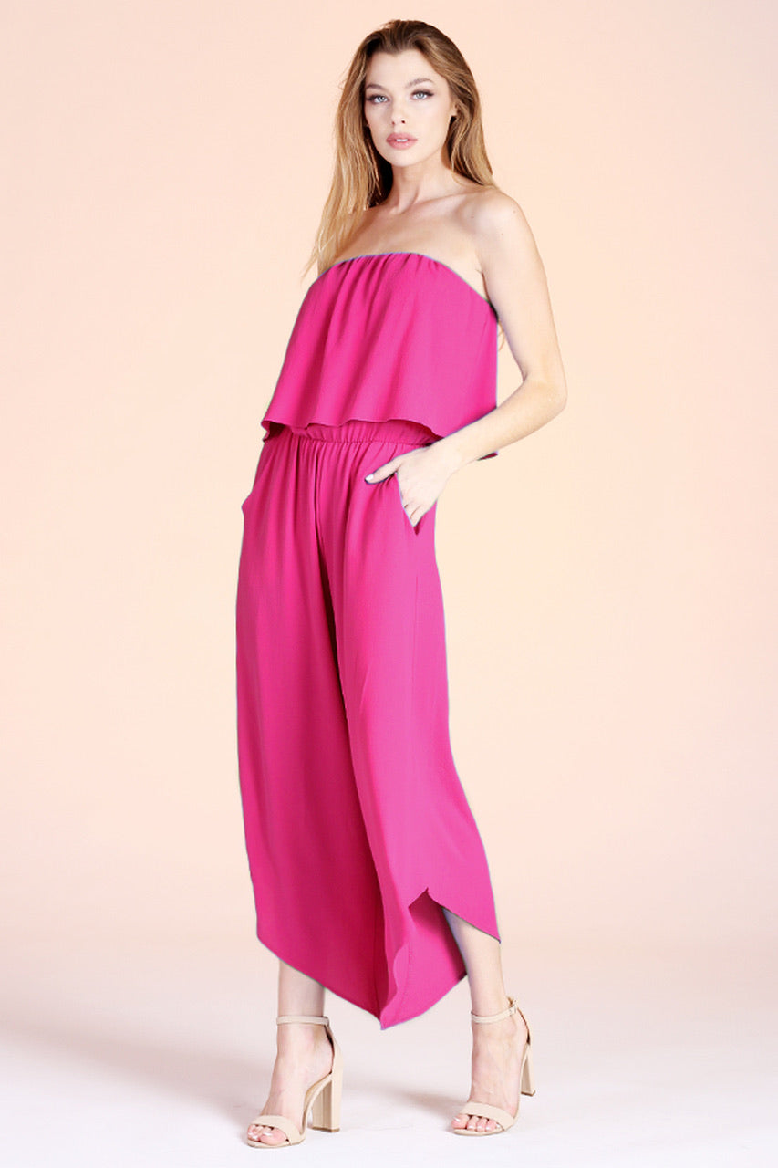 Tyche Magenta Asymmetric Jumpsuit