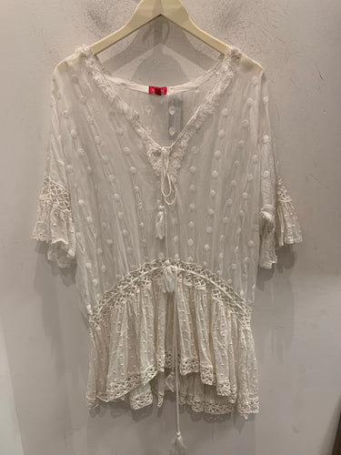 Embroidery and crochet cover up