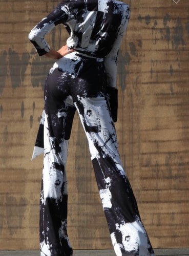 Tie Dye cotton v neck jumpsuit