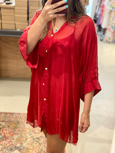 Silk Red Tunic/Dress