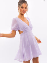Load image into Gallery viewer, Le short sleeve cut out chiffon dress