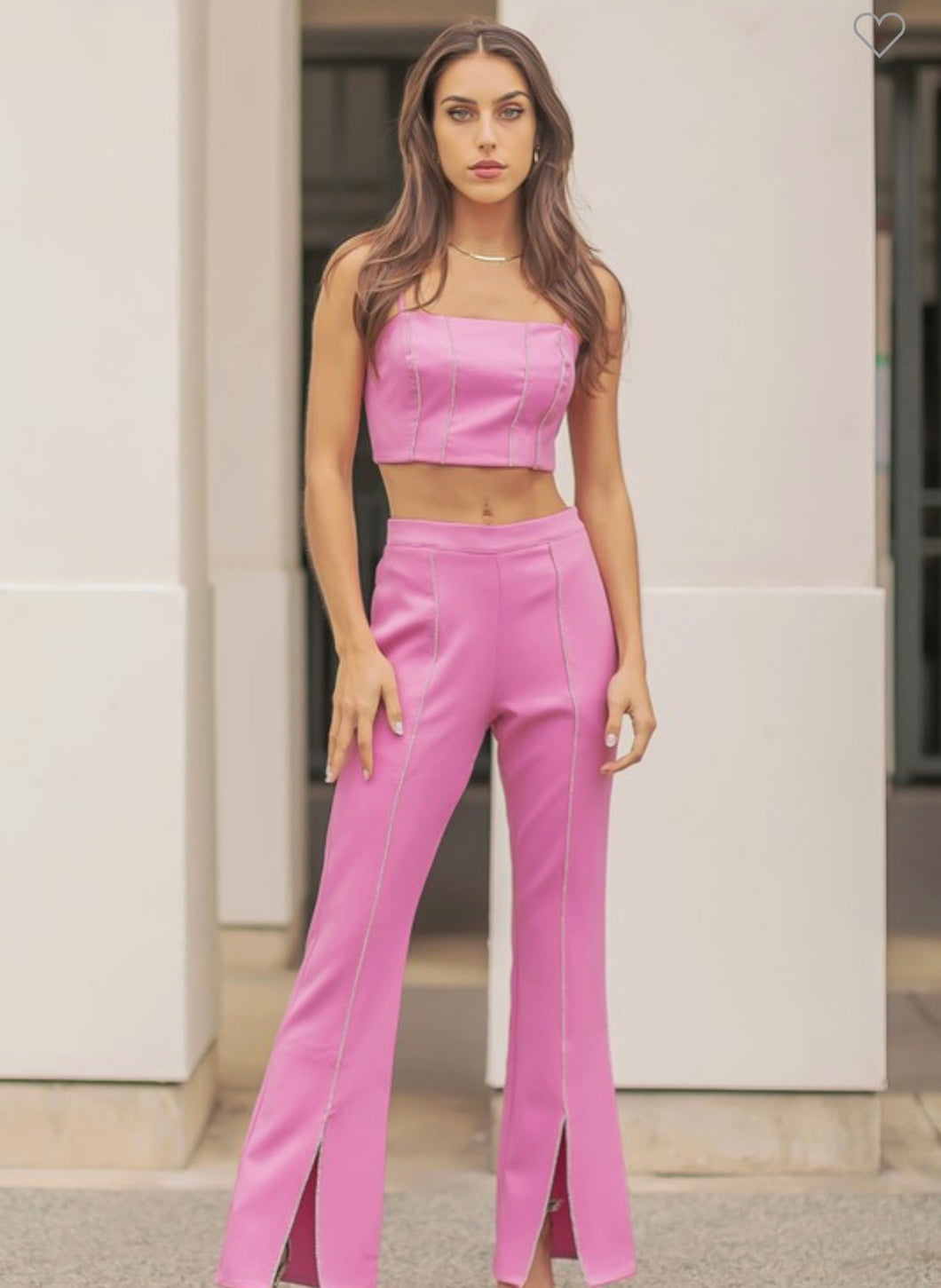 Sb crop top pants lilac set