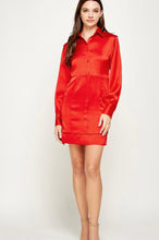 Load image into Gallery viewer, St top stitch satin shirt dress